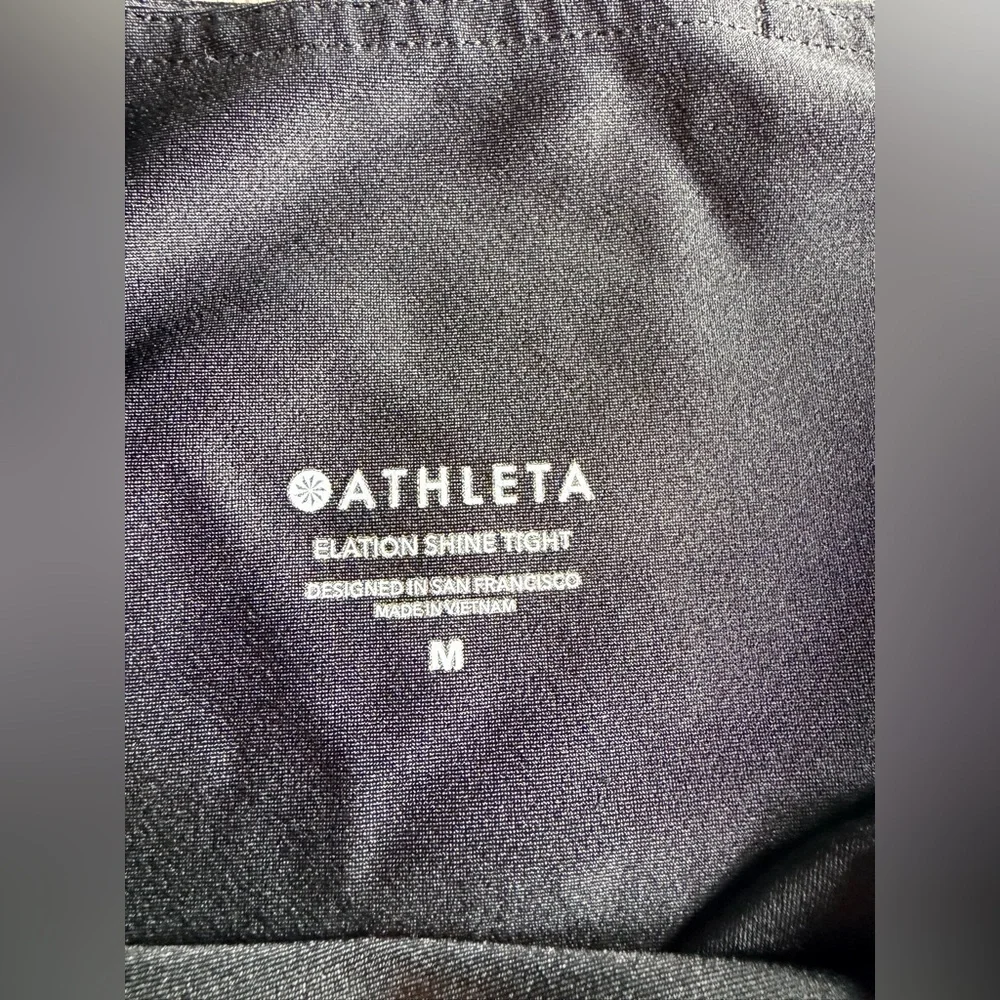 Athleta Elation Shine Tight in Black Size Medium - Picture 3 of 5